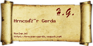 Hrncsár Gerda névjegykártya
